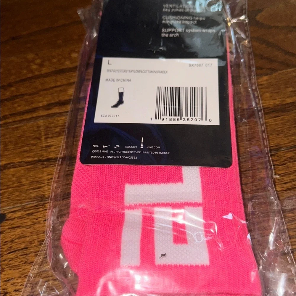 Nike Elite Crew NBA Basketball Sock White Pink Elite - NEW - MENS LARGE